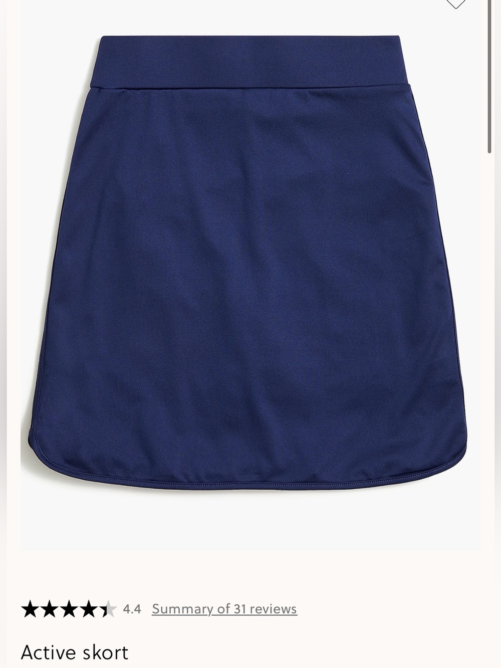 J. Crew Activewear Skirt Skort Navy Blue Athletic Pickleball Tennis Golf Small
